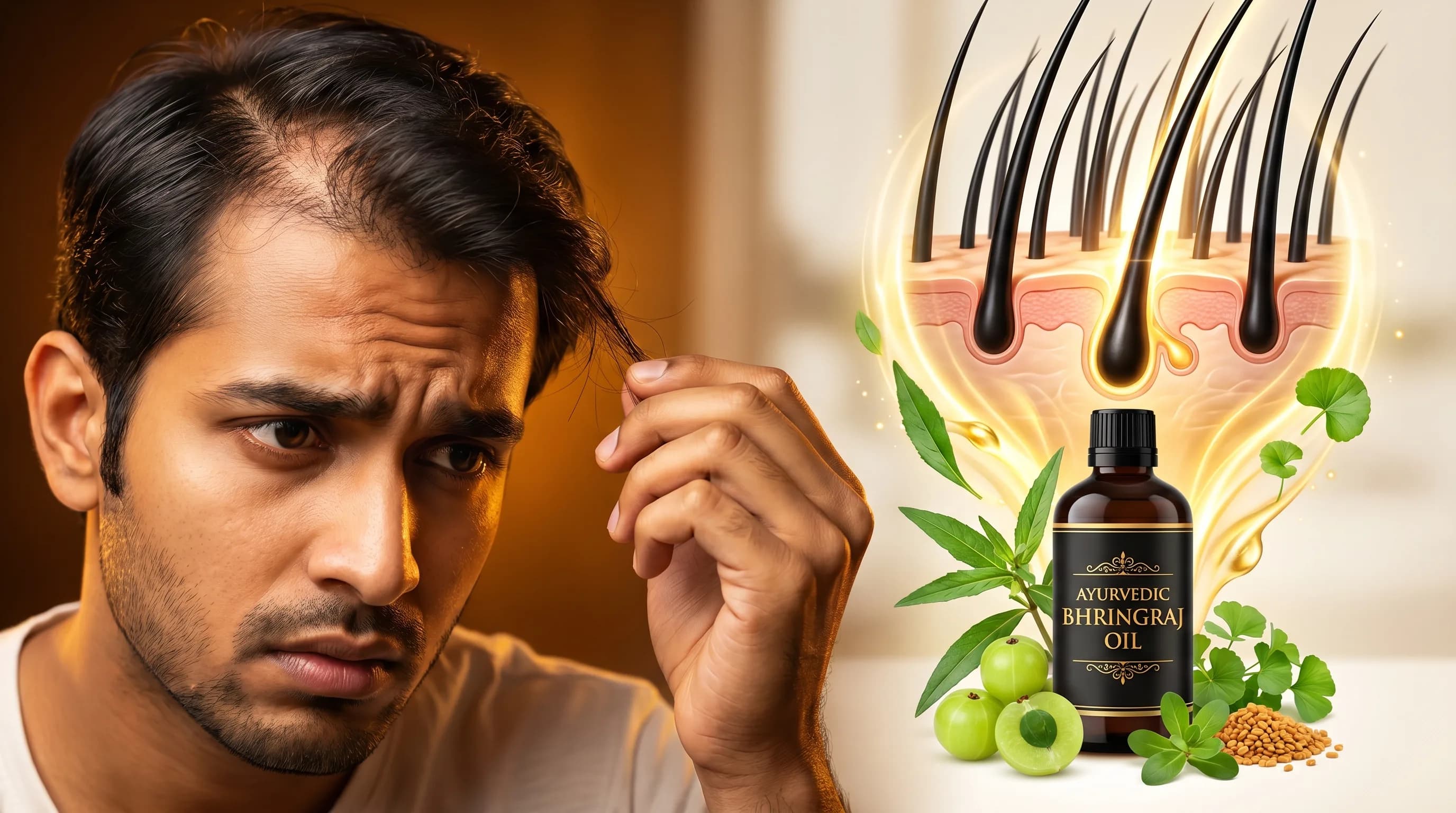 টাক পড়া রোধে আয়ুর্বেদ — ভৃংরাজ তেল ও শাস্ত্রীয় শিরোভ্যঙ্গের পরিচিতি