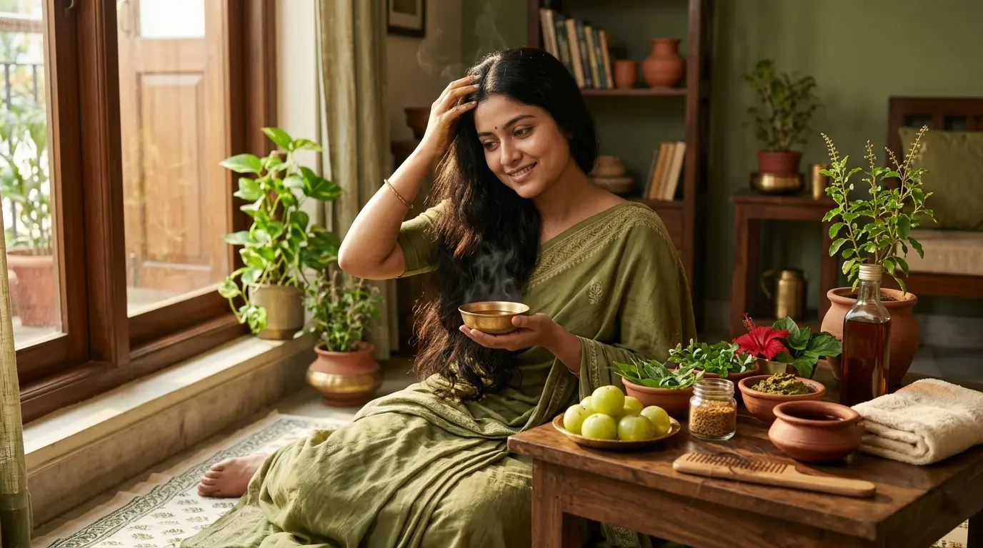 চুল পড়া বন্ধ করার আয়ুর্বেদিক ভেষজ তেল ও আমলকী