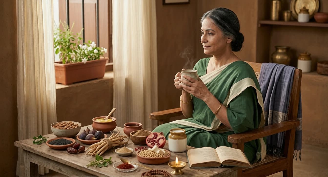 মেনোপজ ও আয়ুর্বেদিক যত্ন — রজোনিবৃত্তি, বাত-শমন, শতাবরী ও জীবনযাত্রা