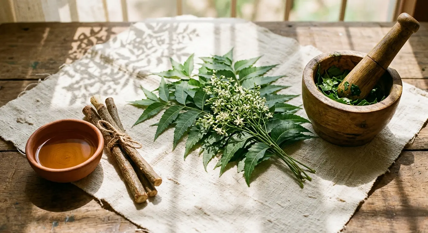 তাজা নিম পাতার ডাল ও পাতা — আয়ুর্বেদিক ভেষজ