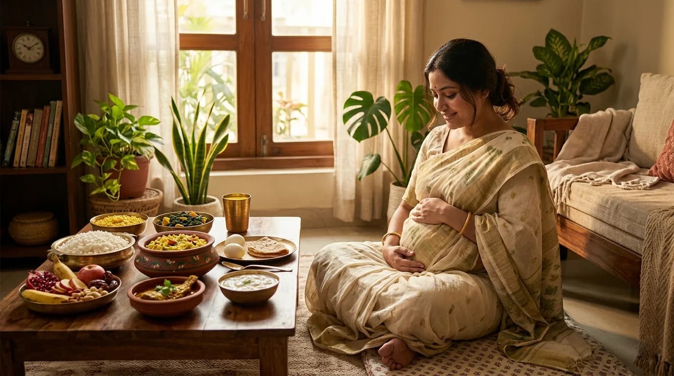 গর্ভাবস্থায় বাঙালি খাবার — ভাত, দুধ, ফল, শাক, ঘি ও মধু