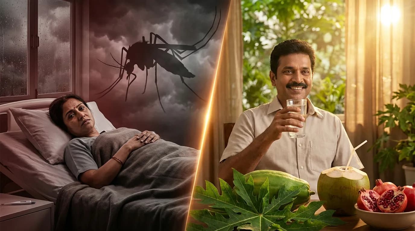 ডেঙ্গু জ্বরে আয়ুর্বেদিক পরিচর্যা, পেঁপে পাতা, ডাবের জল ও ডালিমের পথ্য